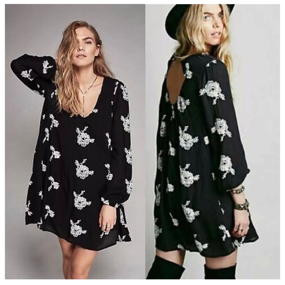 Free People Emma Print Long Sleeve Dress